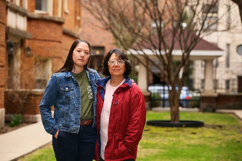 Lisa Doi (left) and her mother, Mary, recently visited the Rohwer Japanese American Relocation Center in Desha County, seeking to learn more about ancestors held in the internment camps during World War II. 