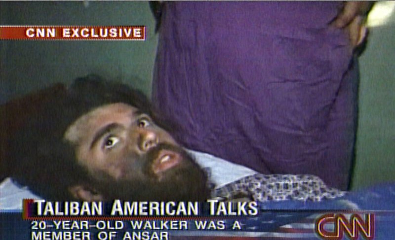 In this file image taken from video broadcast Dec. 19, 2001, John Walker Lindh is seen during an interview soon after his capture. According to CNN, the interview took place Dec. 2, 2001. Lindh, the young Californian who became known as the American Taliban after he was captured by U.S. forces in the invasion of Afghanistan in late 2001, is set to go free Thursday, May 23, 2019, after nearly two decades in prison. (CNN via AP, File)