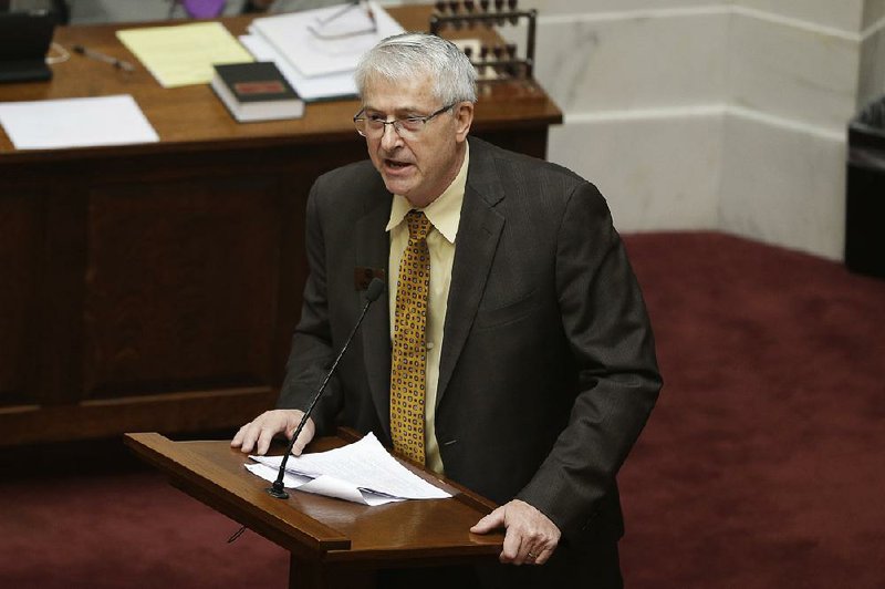 Sen. John Cooper is shown in the senate chamber at the Arkansas state Capitol in Little Rock, in this 2015 file photo.