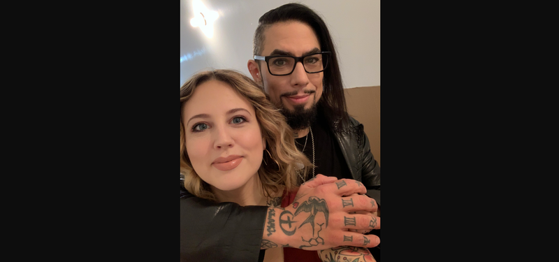 Arkansas tattoo artist Katie McGowan takes a selfie with Jane's Addiction guitarist Dave Navarro while shooting for the 12th season of Ink Master. Photo courtesy of Katie McGowan.