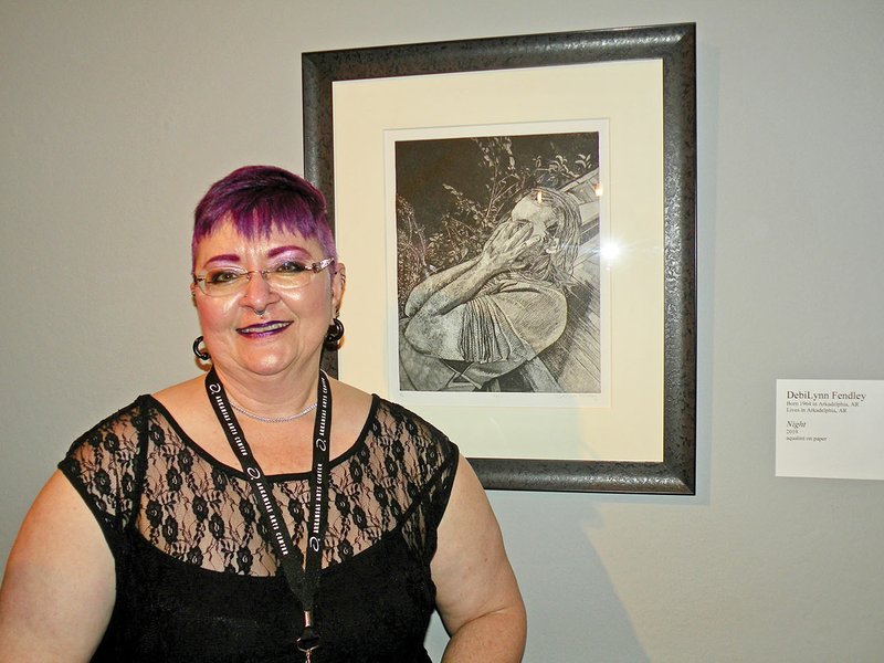 DebiLynn Fendley of Arkadelphia is among 49 artists whose works are in the 61st annual Delta Exhibition on view at the Arkansas Arts Center in Little Rock. Her work Night is an etching/aquatint on paper.
