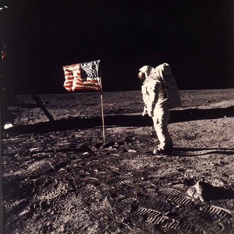 Astronaut Edwin “Buzz” Aldrin stands on the moon in this July 20, 1969, file photo. Fifty years after the historic lunar landing, doubters still spread theories that the mission was a hoax. Aldrin punched one such doubter in 2002. 
