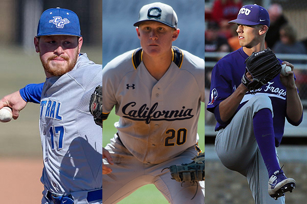 California first baseman Andrew Vaughn fields during an NCAA