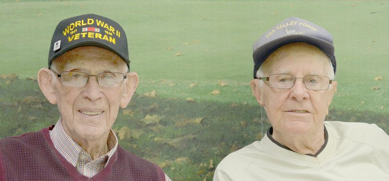Keith Bryant/The Weekly Vista Robert Clendenen (left) served in the Navy during World War II, while Orval Jones joined in May 1946, at the close of the war.