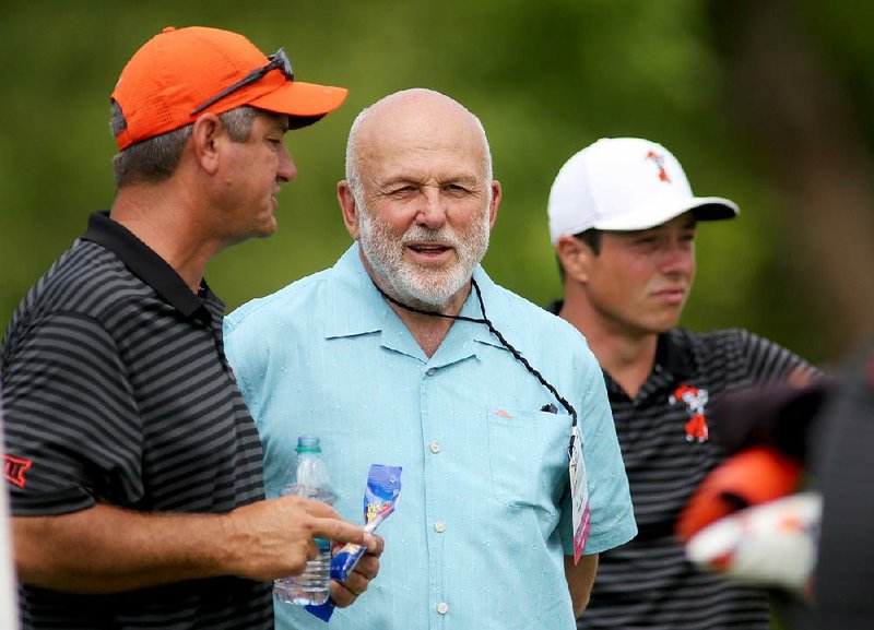 Blessings Golf Club Founder John H. Tyson (center) said he expects  to put in another bid to host the NCAA golf championships and  that he was encouraged by the support he saw the past two  weeks for the tournaments. 