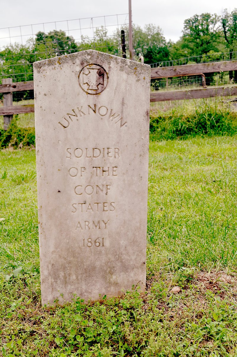 RACHEL DICKERSON/MCDONALD COUNTY PRESS A grave of an unknown Confederate soldier is located on the Manning farm in Southwest City.