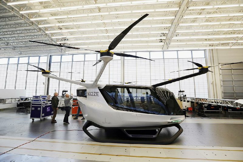 The Skai electric flying passenger vehicle, developed by Alaka’i Technologies, was unveiled recently in Newbury Park, Calif. 