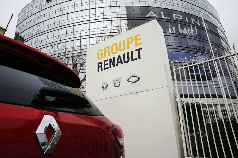 A Renault car is parked earlier this year outside the French automaker’s headquarters in Boulogne-Billancourt. The company’s board plans to meet again today to discuss Fiat Chrysler’s merger proposal. 