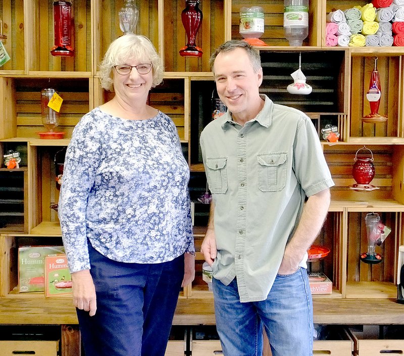 Lynn Atkins/The Weekly Vista Gail Storm and Butch Tetzlaff of The Bluebird Shed will be working together on citizen-scientist projects along with other members of a new bird watching group in Bella Vista.