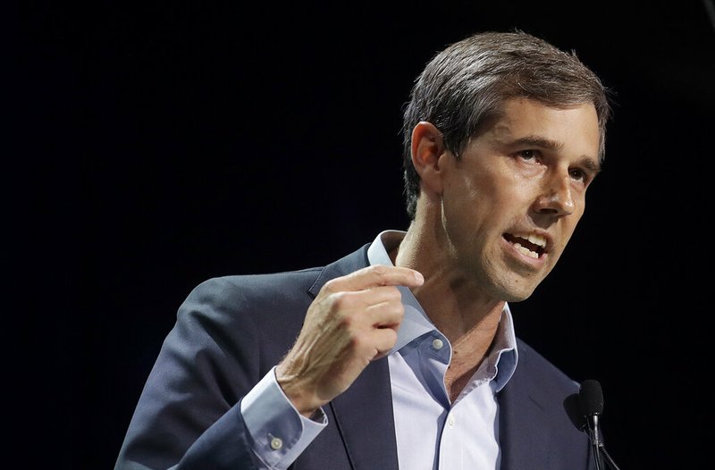 In this June 1, 2019, photo, Democratic presidential candidate and former Texas Congressman Beto O'Rourke speaks during the 2019 California Democratic Party State Organizing Convention in San Francisco. (AP Photo/Jeff Chiu)