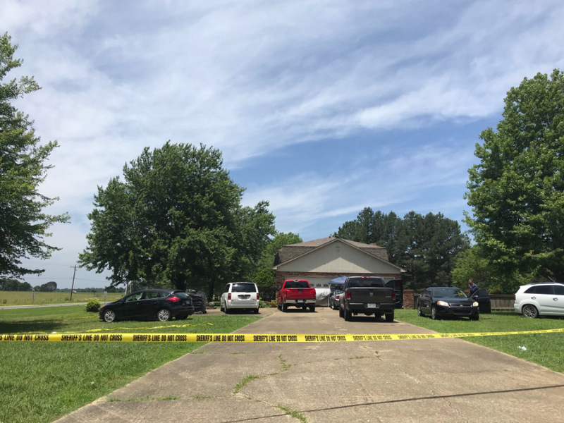 Crime scene tape ropes off a home at 4023 West Arkansas 90 in Pocahontas. Authorities said a body was found outside the house owned by former state Sen. Linda Collins-Smith.