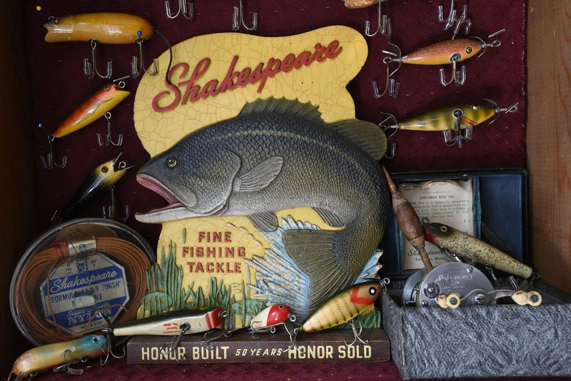 NWA Democrat-Gazette/FLIP PUTTHOFF Hundreds of lures and an array of fishing memorabilia are part of a collection that Tom Diepenbrock of Bella Vista has put together over the years.