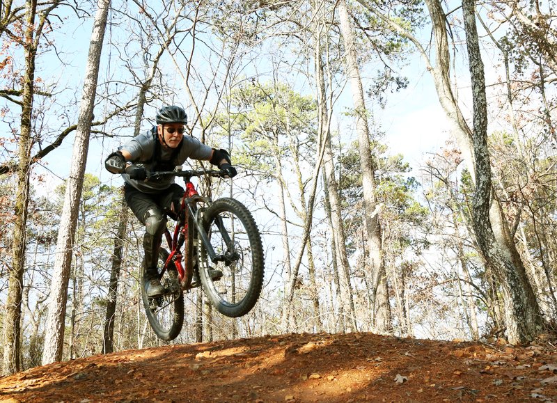 A rider on the Blue Route of the Northwoods Trails System. - File photo by Corbet Deary of The Sentinel-Record