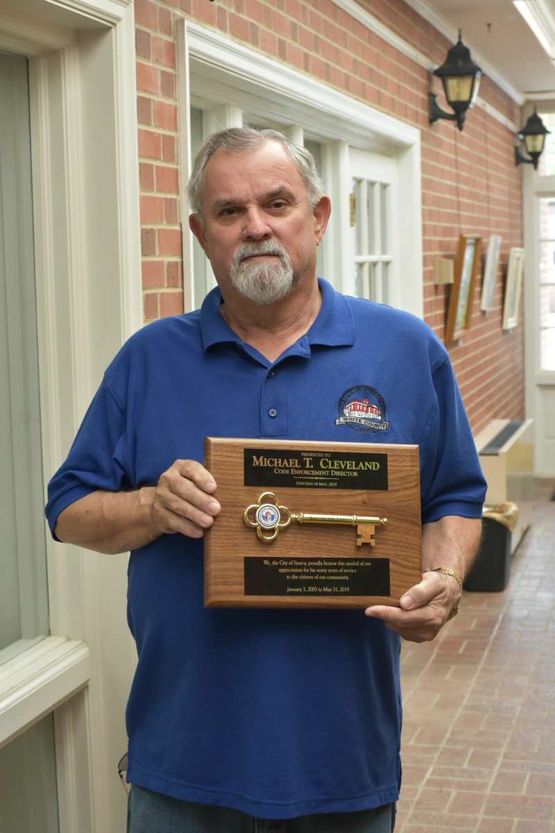 Mike Cleveland retired as the city of Searcy’s code-enforcement director on May 31 after 14 1/2 years of service. Cleveland, who is a lifelong resident of White County, said he worked for 50 years, starting as a bricklayer, then sold insurance before going to work for the city of Searcy under former Mayor Belinda LaForce.