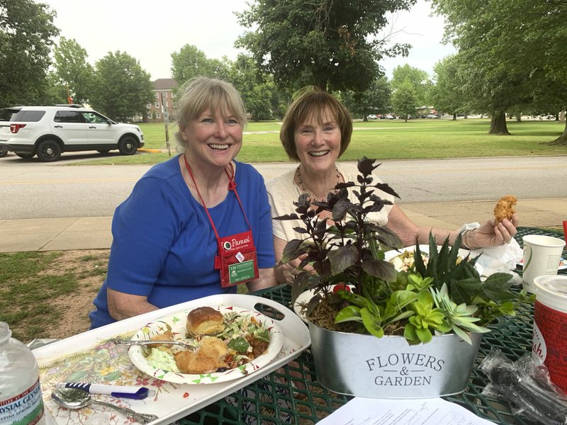 Courtesy photo The Washington County Master Gardener picnic was held June 4 at the Fayetteville Veterans Administration grounds where Master Gardeners work in concert with veterans on vegetable, flower and herb gardening. The event was coordinated by Delcina Cunico and Pam Johnson. More than 90 gardeners were joined by veterans and VA liaison Jean Nelson.