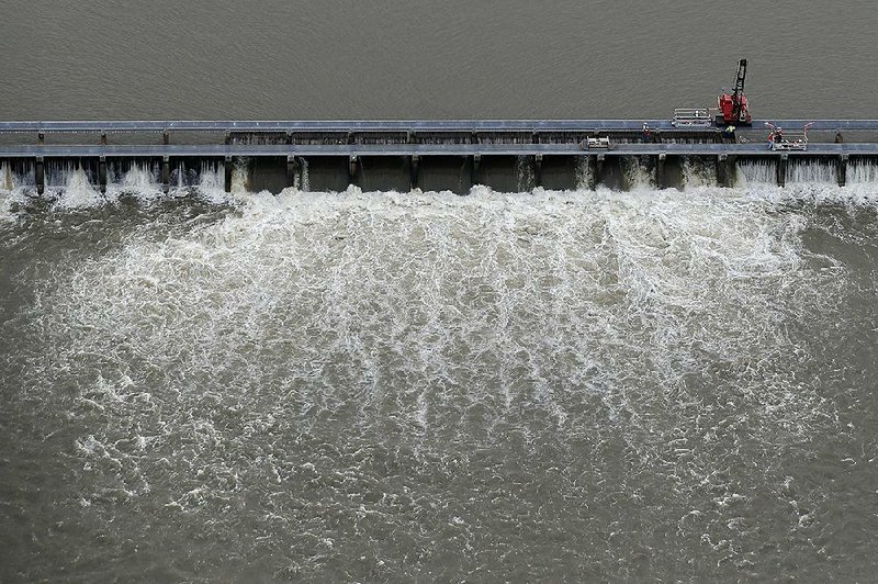 Water diverted from the Mississippi River upstream from New Orleans pours through the Bonnet Carre Spillway into Louisiana’s Lake Pontchartrain last month. 