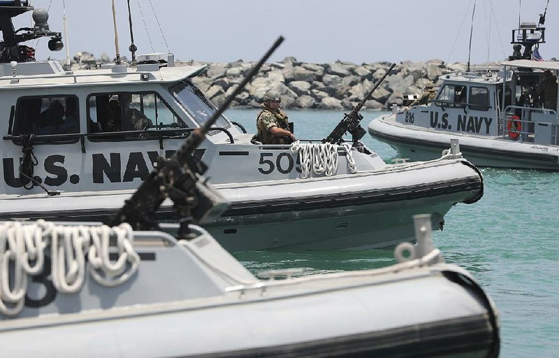 Navy patrol boats set out Wednesday from a 5th Fleet base near Fujairah, United Arab Emirates, carrying journalists to see tankers damaged in attacks last week in the Gulf of Oman. 