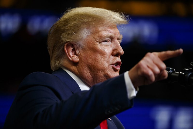 In this June 18, 2019 photo, President Donald Trump speaks during his re-election kickoff rally at the Amway Center in Orlando, Fla. Trump declared Thursday that "Iran made a very big mistake" in shooting down a U.S. drone. (AP Photo/Evan Vucci)