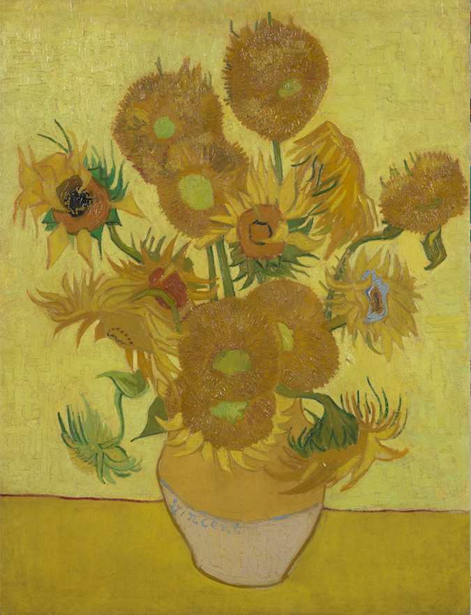 An undated handout photo shows the 1889 version of "Sunflowers," which is in the Van Gogh Museum in Amsterdam. Should van Gogh’s work where sunflowers are the primary subject be considered copies, independent artworks or something in between? An extensive international research project has just released its findings. (Van Gogh Museum, Amsterdam/The New York Times)