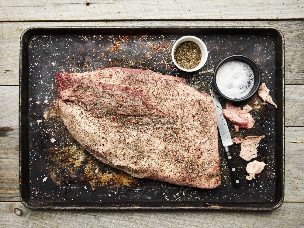 Most brisket pros use a simple seasoning of salt and pepper (often referred to as a Dalmatian rub, on account of its speckled appearance).
Photo by Tara Donne (The New York Times)