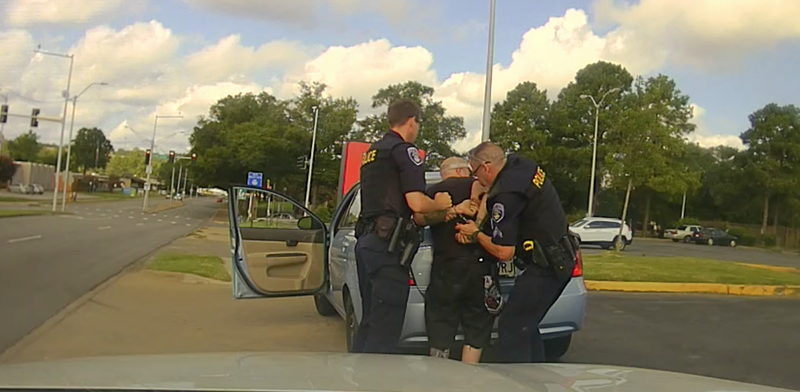 Video released by North Little Rock police shows officer Jon Crowder injure a man during an Aug. 2018 arrest.