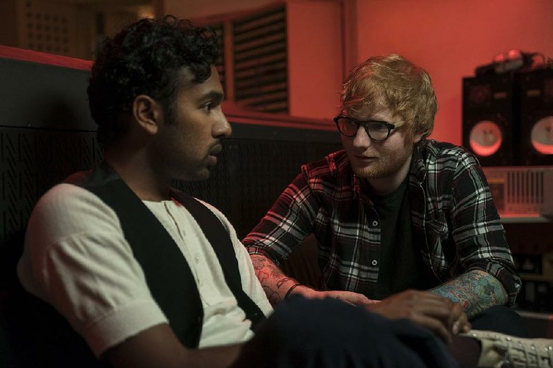 Struggling musician Jack Malik (Himesh Patel) and pop idol Ed Sheeran debate whether “Hey Jude” or “Hey Dude” is the better lyric in Danny Boyle’s Yesterday.