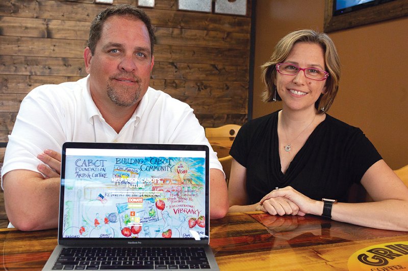 John Rudd, left, and Rebecca Williams are president and vice president, respectively, of the new Cabot Foundation for Arts and Culture. The foundation aims to listen to Cabot citizens and form a plan to improve Cabot as both a place to live and a place to visit.