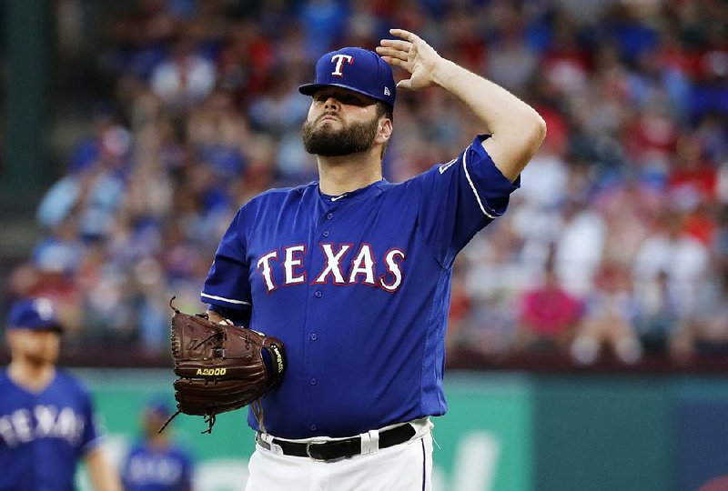 Lance Lynn (shown) struck out 10 over eight innings of three-hit ball as the Texas Rangers beat the Tampa Bay Rays 5-0 on Friday night for their season-best sixth consecutive victory. Lynn allowed one runner to reach third base. 