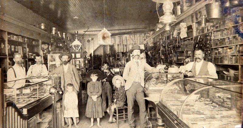 Photo courtesy VintageBentonville.com Among the images collected by the new online Bentonville museum is this one of the interior of a general store downtown. "We don't necessarily need to have items donated to us, but would love to have people let us copy their historic Bentonville/Benton County photos with permission to use them," one of the founders, Randy McCrory, explains. "All physical photographs in the collection are in protective sleeves to preserve them, and all of our images have been digitized and backed up to preserve them in case of disaster. We have had many donations, including five years of the Bentonville Sun newspaper from the 1890s."