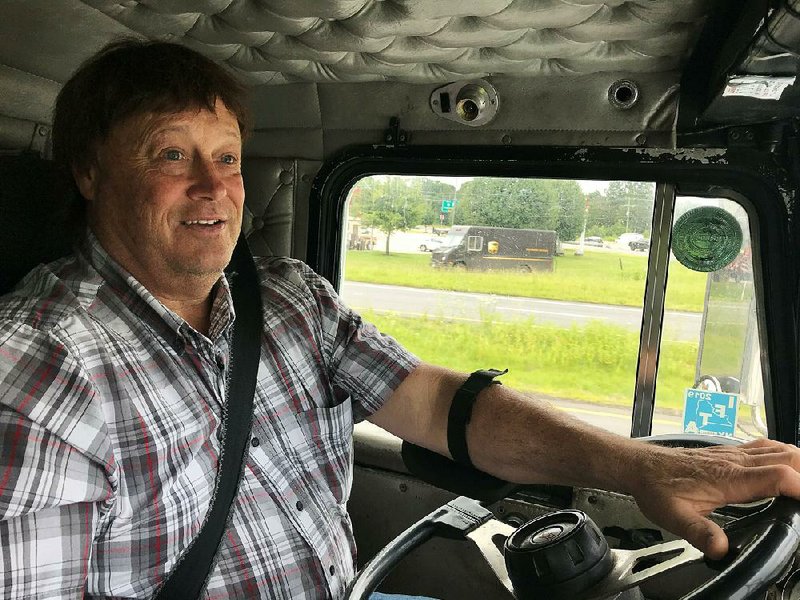 Terry Button, shown last month near Opal, Va., said he’s logged about 4 million miles since 1976, when he started driving a truck. “How can you judge me and what I do by sitting in a cubicle in an office?” he asked, referring to federal “hours of service” rules for truckers. 