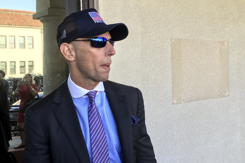 Marc Mukasey, defense lawyer for Navy Special Operations Chief Edward Gallagher, arrives to military court on Naval Base San Diego, Tuesday, July 2, 2019, in San Diego.  (AP Photo/Julie Watson)