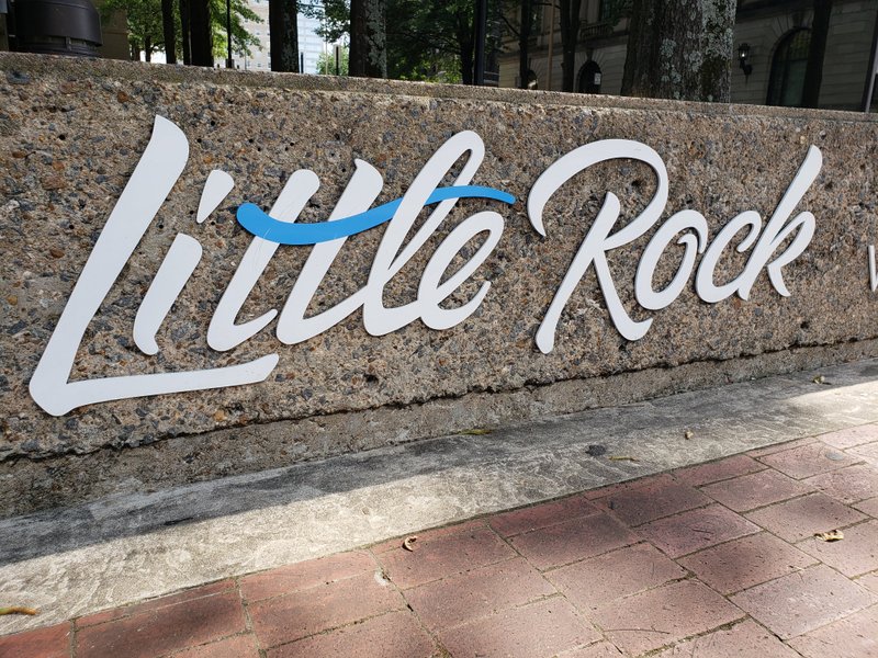 FILE - A sign outside the Little Rock Convention and Visitors Bureau is shown in this 2019 file photo.