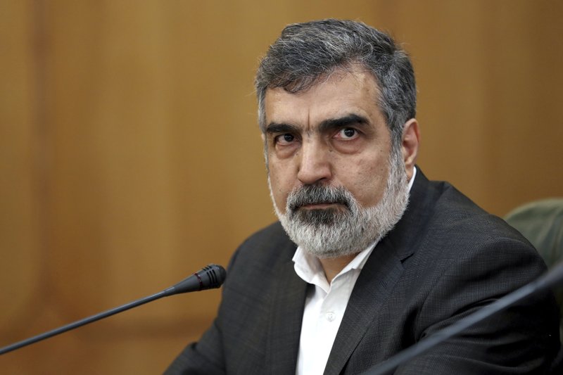 Spokesman for Iran's atomic agency Behrouz Kamalvandi attends a press briefing in Tehran, Iran, Sunday, July 7, 2019. The deputy foreign minister says that his nation considers the 2015 nuclear deal with world powers to be a "valid document" and seeks its continuation. (AP Photo/Ebrahim Noroozi)

