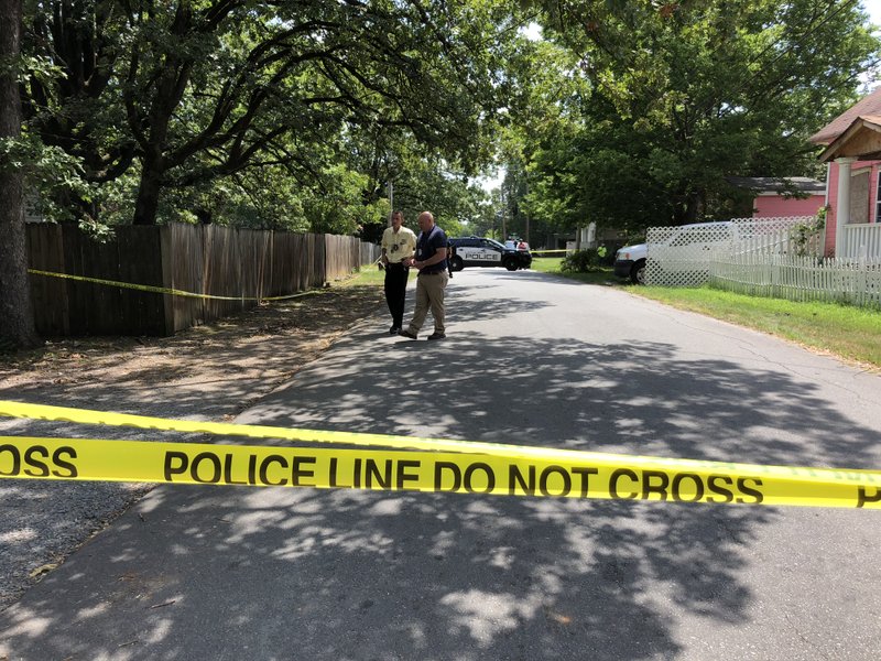 Police investigate a suspicious death at 15th and Elm streets in Little Rock.