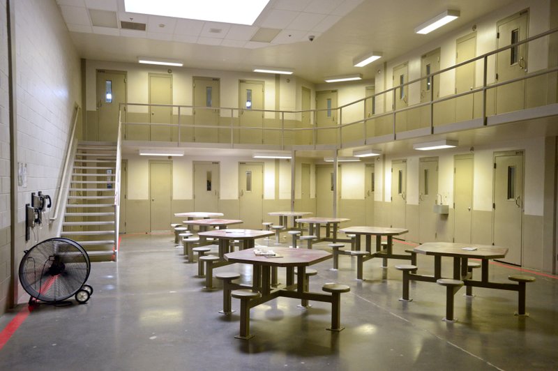 A view of a cell block at the Benton County Jail on Thursday July 30, 2015 in Bentonvllle.