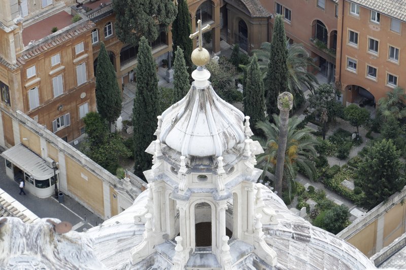 This picture taken on Wednesday, July 10, 2019 shows the view of the Teutonic Cemetery inside the Vatican. On Thursday, July 11, 2019 the Vatican opened a pair of tombs inside the cemetery after further investigation into the case of the 15-year-old daughter of a Vatican employee, Emanuela Orlandi, who disappeared in 1983 only to find that the tombs were empty. (AP Photo/Gregorio Borgia)