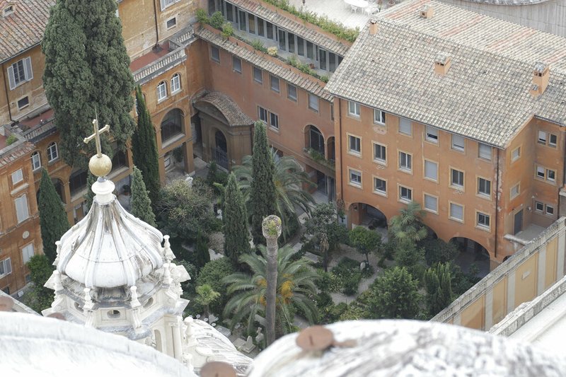In this Wednesday, July 10, 2019 filer, a view of the cemetery of the Pontifical Teutonic College at the Vatican. The mystery over the 1983 disappearance of the 15-year-old daughter of a Vatican employee has taken yet another twist following excavations this week at a Vatican City cemetery. The Vatican said Saturday it had discovered two sets of bones under a stone slab. An official says the area was immediately sealed off and would be opened in the presence of forensic experts on July 20. (AP Photo/Gregorio Borgia, File)