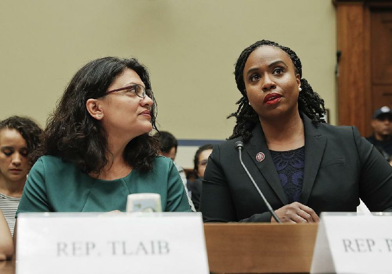 Reps. Rashida Tlaib (left) and Ayanna Pressley criticized President Donald Trump on Sunday, assuming they were the focus of his tweets targeting a group of what he described as “‘Progressive’ Democrat Congresswomen.” 