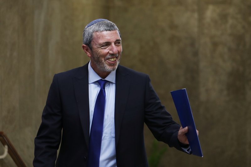 Israel's Education Minister Rafi Peretz arrives to attend the weekly cabinet meeting in Jerusalem, Sunday, July 14, 2019. (Ronen Zvulun/Pool Photo via AP)
