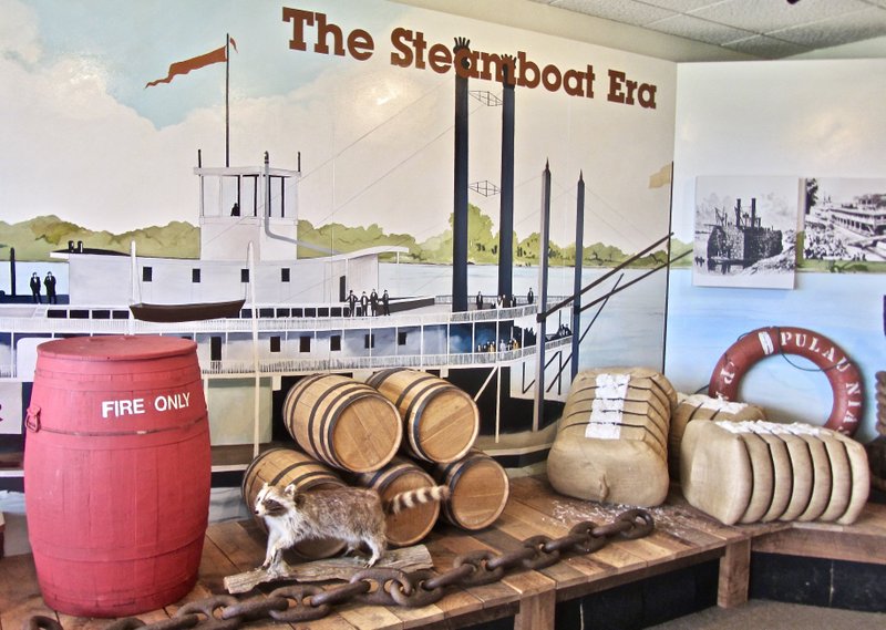 A mock-up of a steamboat from the mid-19th century is displayed at Arkansas River Visitor Center. (Photo by Marcia Schnedler, special to the Democrat-Gazette)