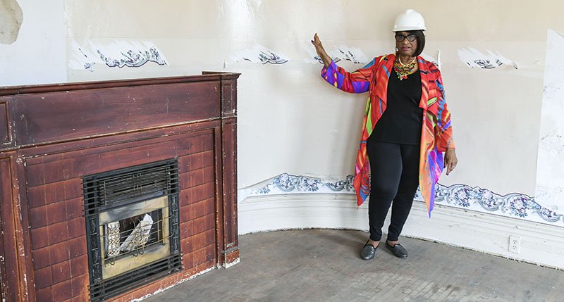 The Sentinel-Record/File photo - Cheryl Batts inside the Webb house at 403 Pleasant St.