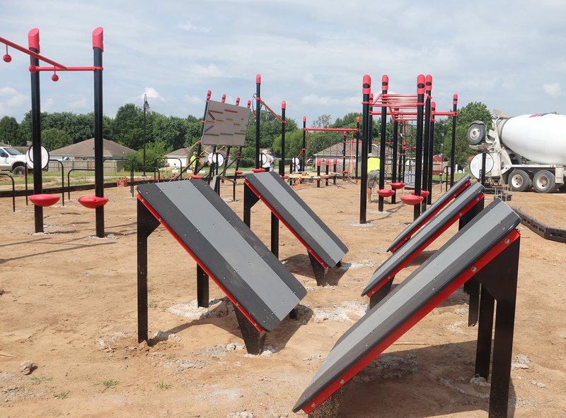 LYNN KUTTER ENTERPRISE-LEADER The expansion at Creekside Park includes a Fitcore Extreme Obstacle Course, 15 stations that will test a person's agility, strength and endurance. The stations are designed for 13 years of age and older. Clevenger Recreation of Little Rock is installing the equipment that comes from ACS Playgrounds. The area will have a rubberized surface.