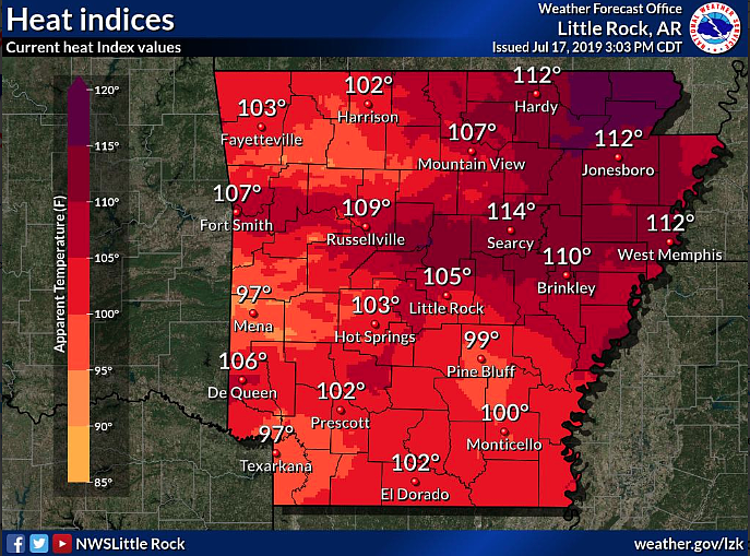 Advisories in Arkansas upgraded to excessive heat warnings | The ...
