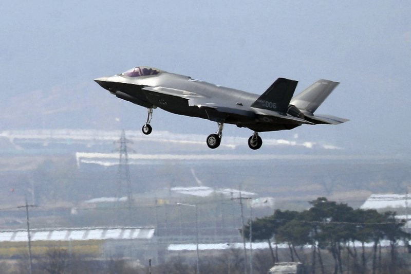 In this March 29, 2019, photo, a U.S. F-35A fighter jet prepares to land at Chungju Air Base in Chungju, South Korea. The White House says Turkey can no longer be part of the American F-35 fighter jet program. (Kang Jong-min/Newsis via AP)