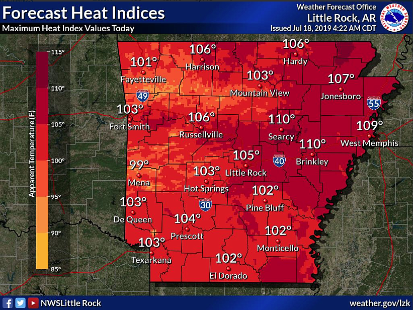 Heat advisory in effect for northern part of Arkansas | The Arkansas ...