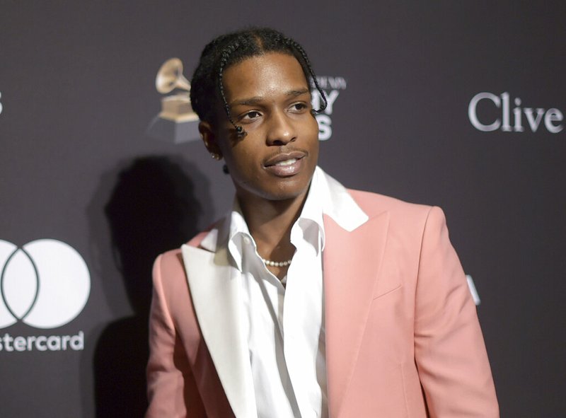 This Feb. 9, 2019 file photo shows A$AP Rocky at a Pre-Grammy Gala And Salute To Industry Icons in Beverly Hills, Calif.