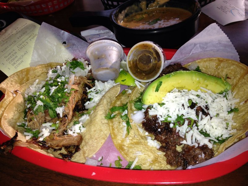 FILE — 2 pork tacos from Torchy's Tacos in Austin, Texas are shown in this file photo.