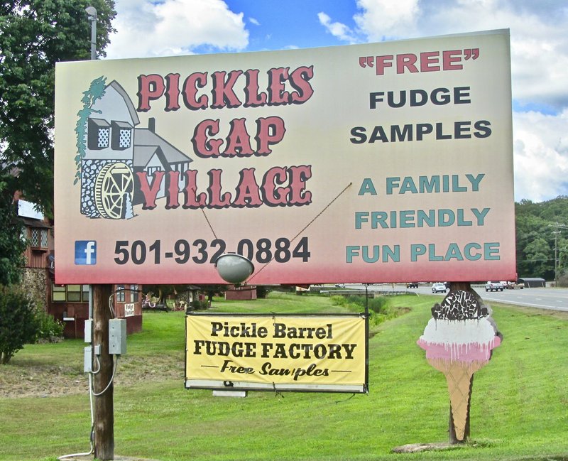 Pickles Gap, perhaps named for a broken barrel of pickles, is now a roadside attraction a bit north of Conway. (Photo by Marcia Schnedler, special to the Democrat-Gazette)