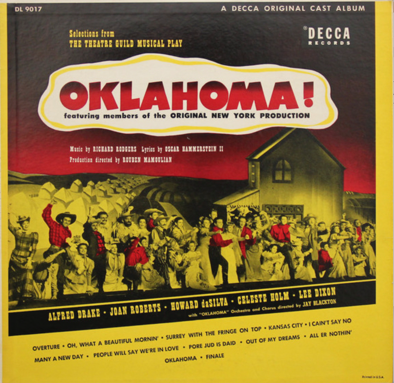 This is the cover of the 1943 release of the first cast album of 'Oklahoma!' (The New York Times)