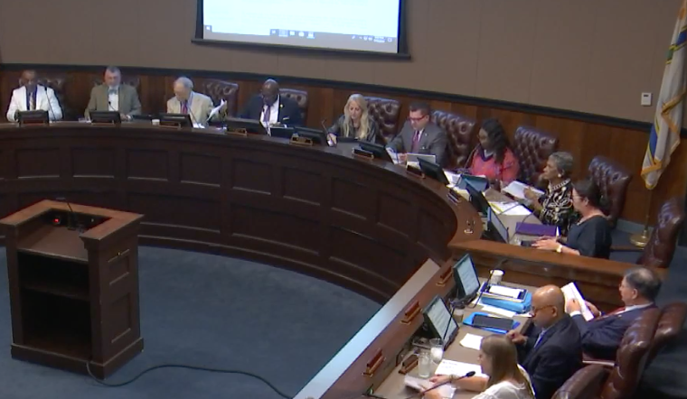 A screenshot from a livestream of a Little Rock board meeting.